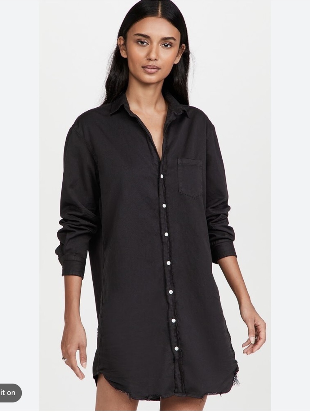 Frank & Eileen Mary Classic shirt in distressed black denim sz M